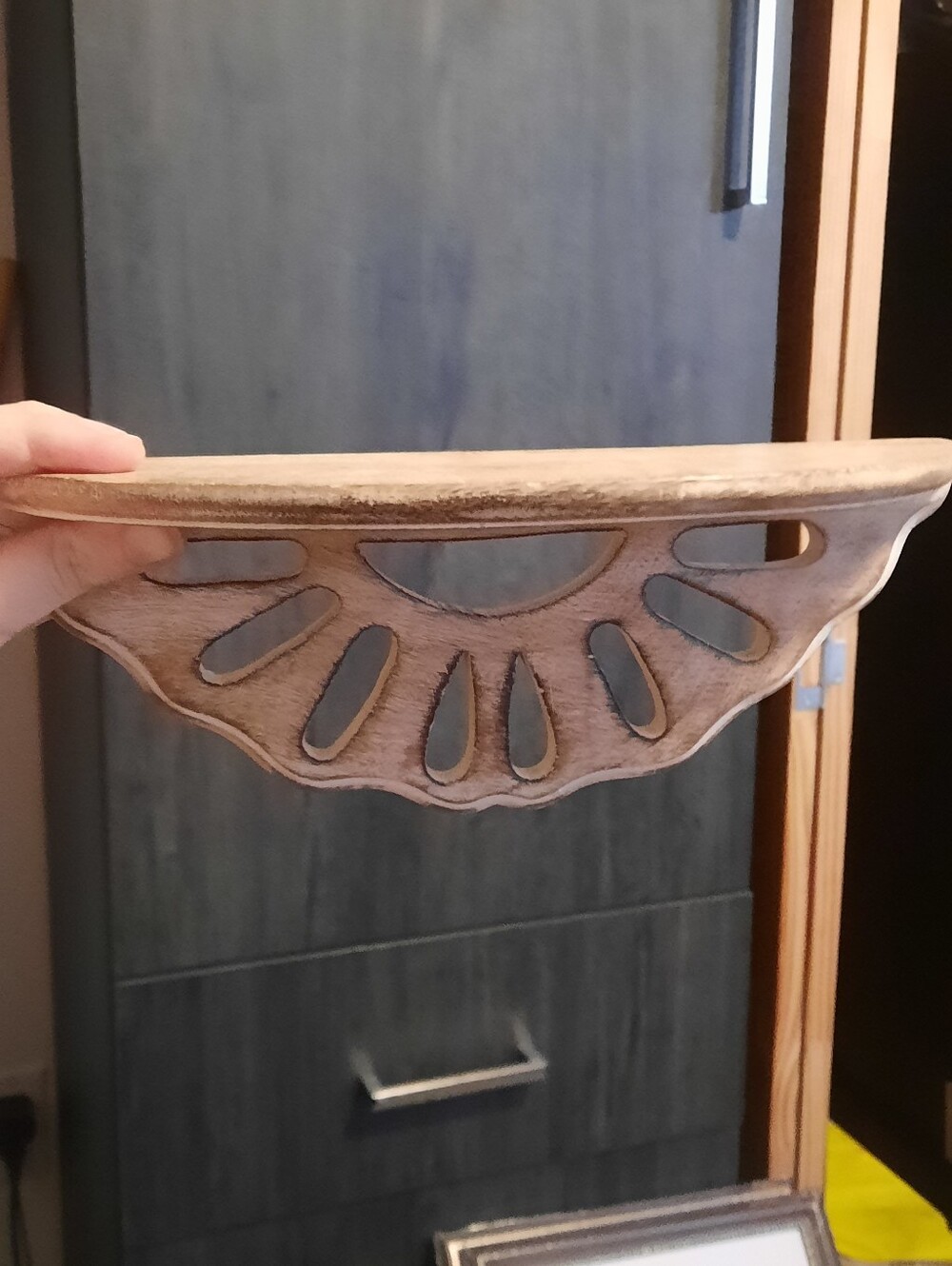 Wooden Decorative Wall Shelf - Natural Brown